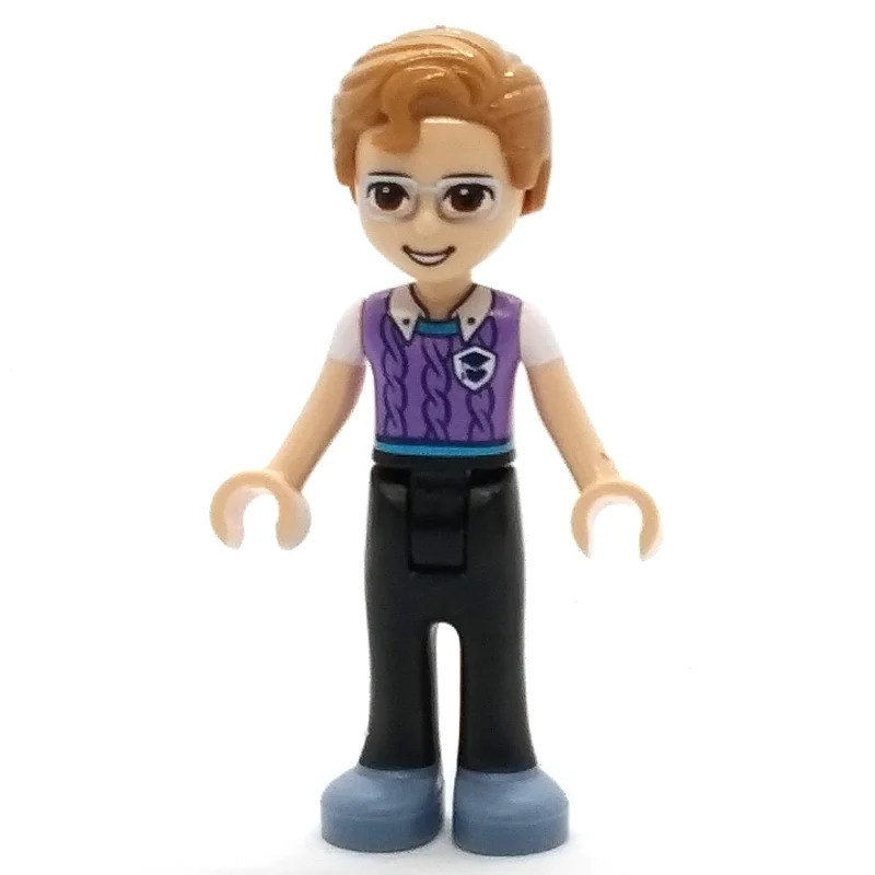 Julian - Lavender Shirt, Black Pants, Medium Nougat Hair