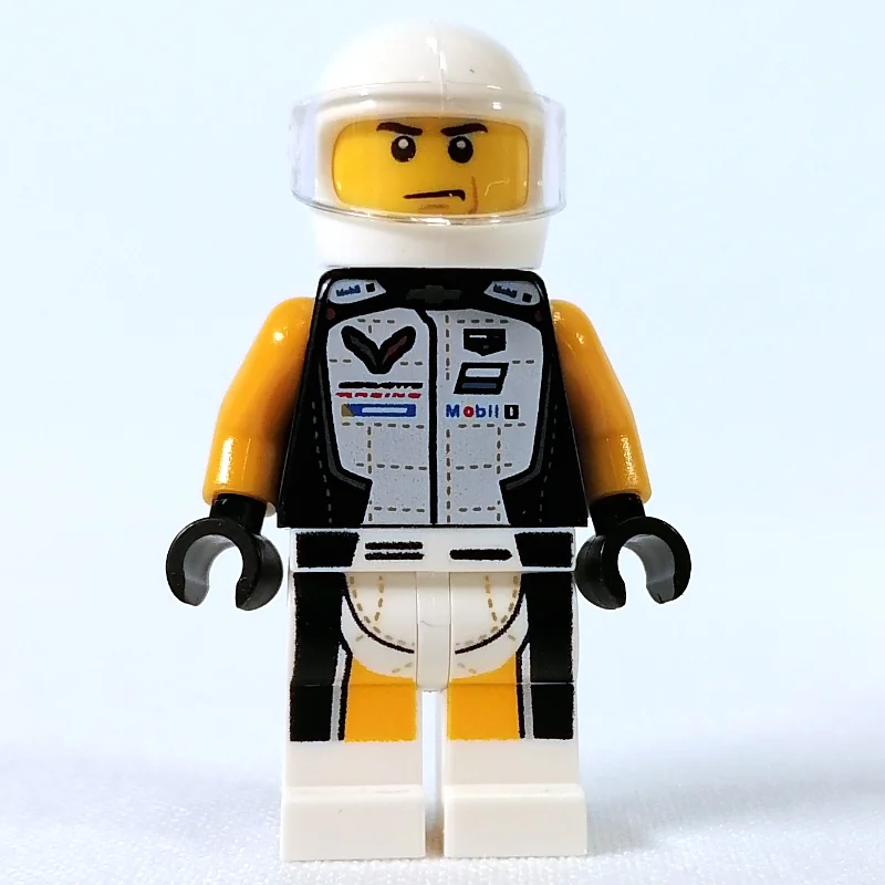 Race Driver - Black Torso, White Legs, White Helmet