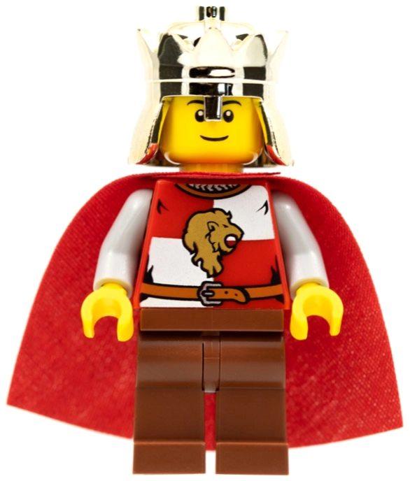 King, Lion on Chest, Gold Crown, Black Eyebrows