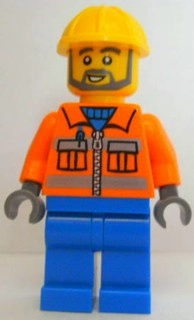 Worker - Orange Torso, Blue Legs, Yellow Helmet - Wauwatosa