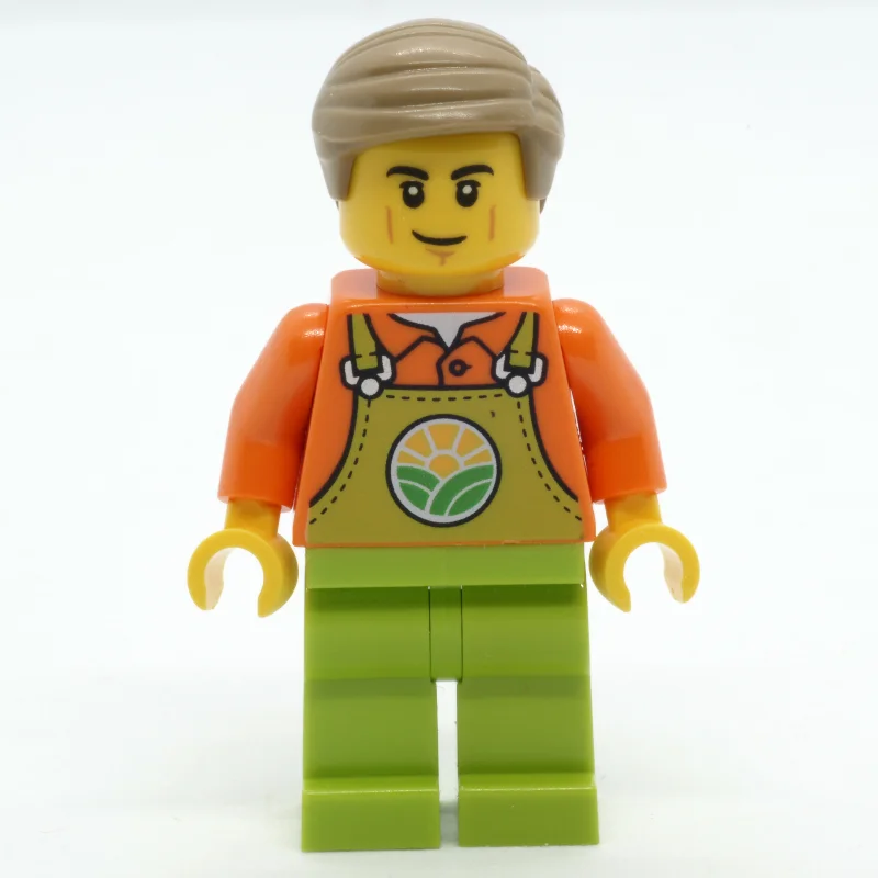 Farmer, Lime Overalls, Dark Tan Hair