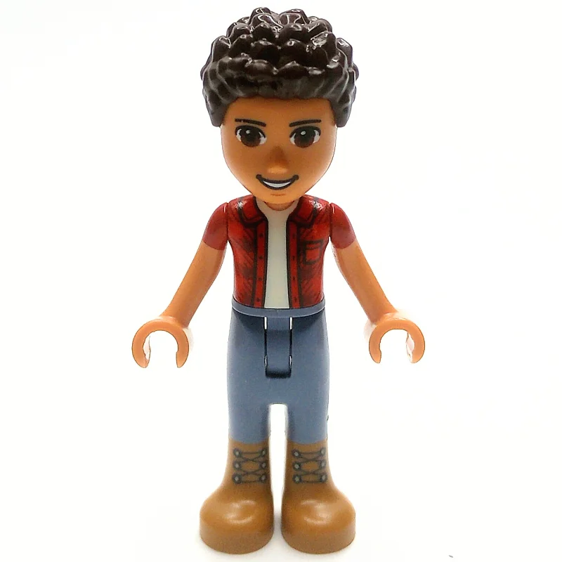 River - Red Shirt, Sand Blue Pants, Dark Brown Hair