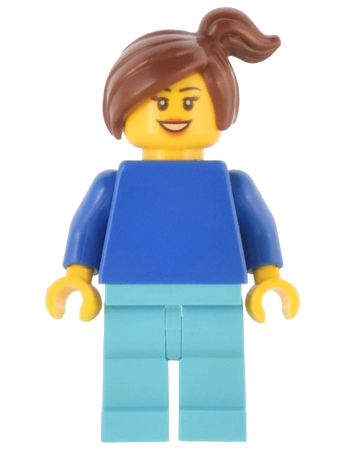 Blue Torso, Medium Azure Legs, Reddish Brown Hair