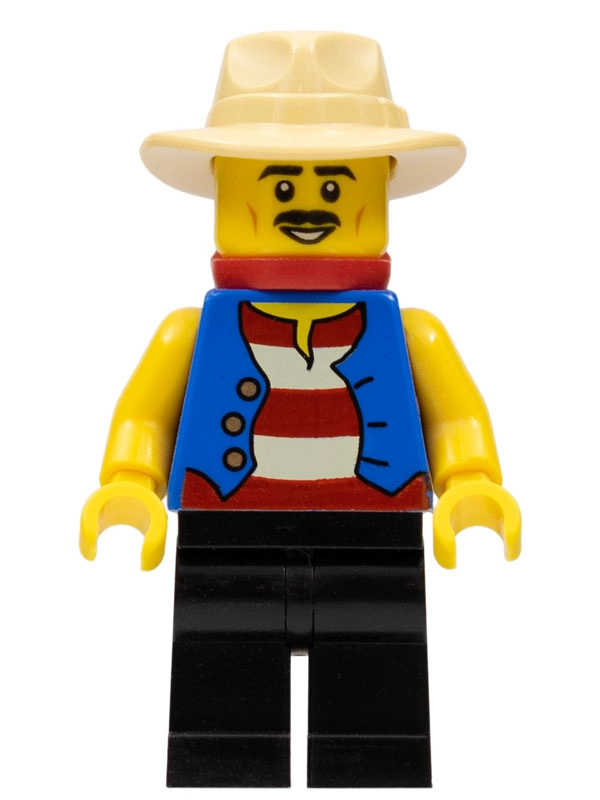 Blue Torso, Black Legs, Tan Hat, Red Handkerchief