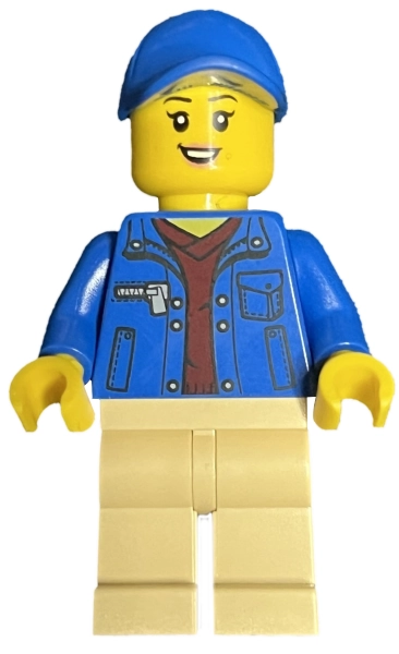 Truck Driver, Blue Jacket, Tan Legs, Blue Cap