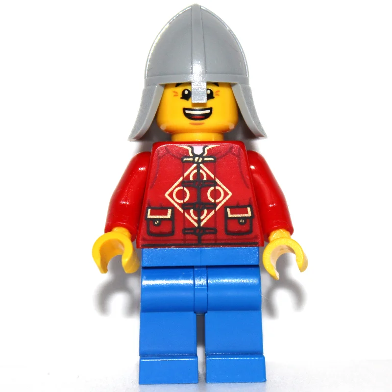 Red Torso, Blue Legs, Knight Helmet