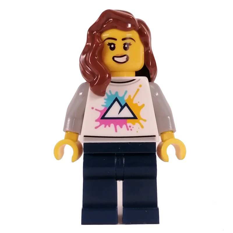White Torso, Dark Blue Legs, Reddish Brown Hair