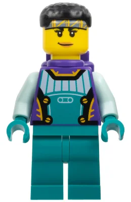 Stunt Rider, Dark Purple and Dark Turquoise Race Suit