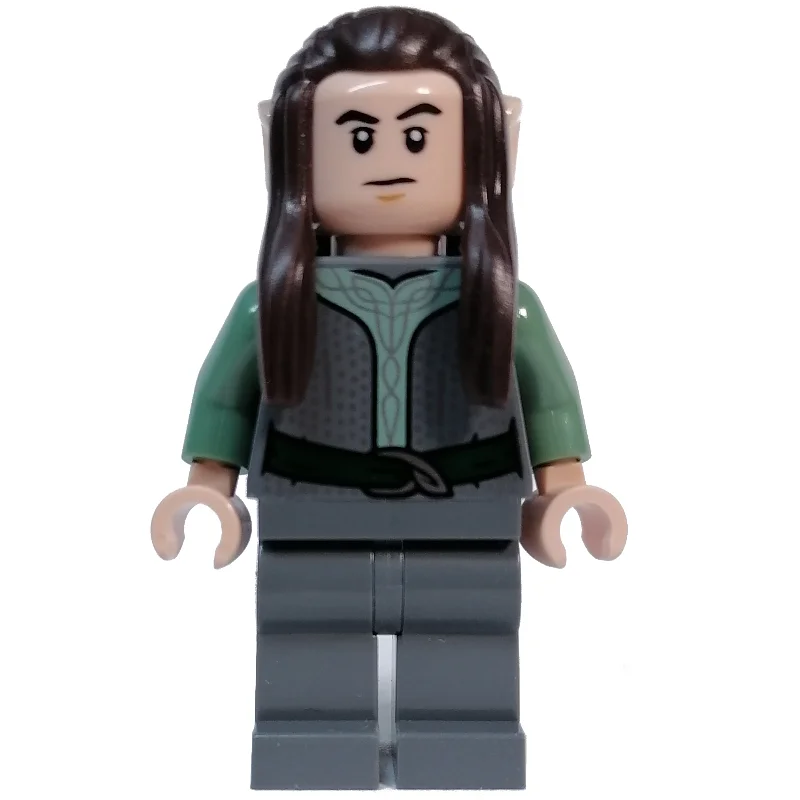 Elf - Dark Bluish Grey Torso, Legs, Dark Brown Hair