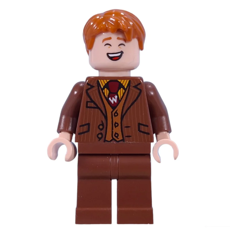 George Weasley in Reddish Brown Suit, Dark Red Tie