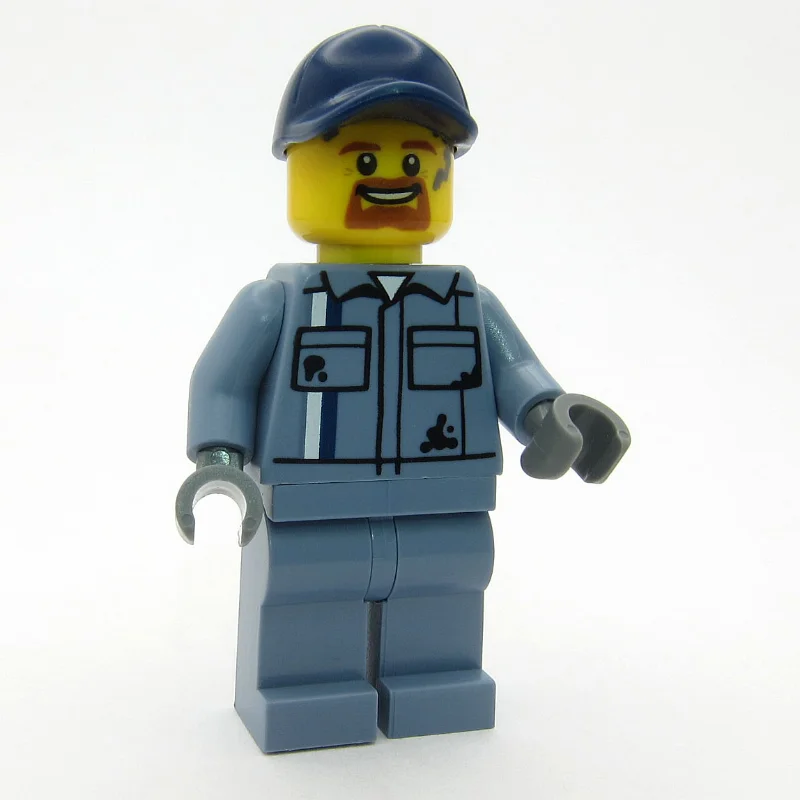 Mechanic, Sand Blue Overalls, Dark Blue Cap