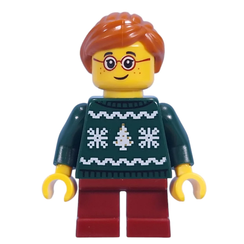 Kid, Dark Green Sweater, Dark Red Legs, Dark Orange Hair