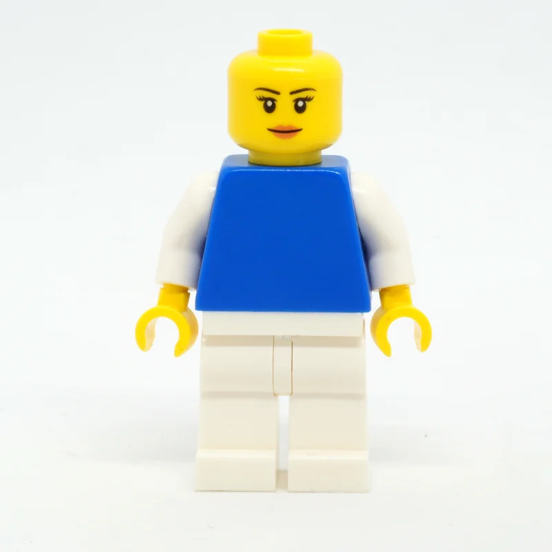 Woman, Blue Torso with White Arms, White Legs, Peach Lips