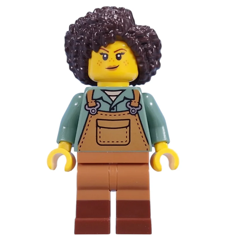 Gardener, Sand Blue Torso, Medium Nougat Apron, Dark Brown Hair