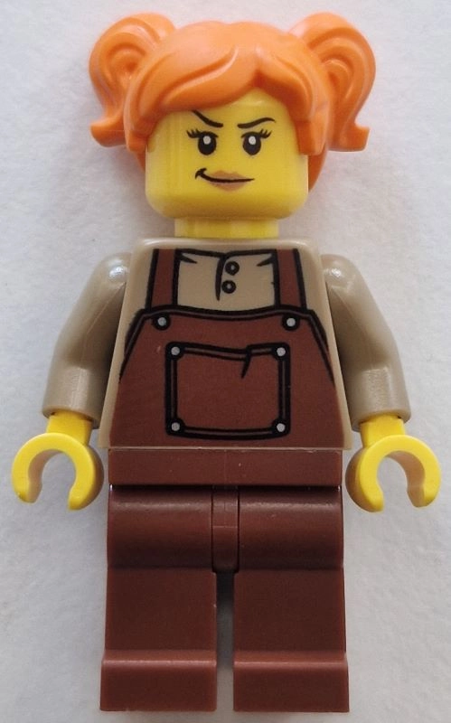 Train Driver, Reddish Brown Apron, Orange Hair