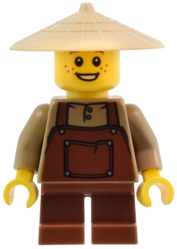Kid, Dark Tan Torso, Reddish Brown Apron, Tan Hat