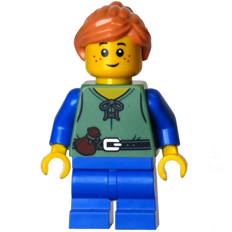 Elf, Sand Green Torso, Blue Legs, Nougat Hair