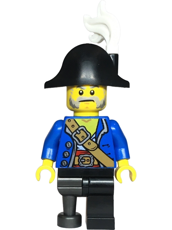 Pirate Captain, Blue Torso, Black Leg, Peg Leg, Black Hat
