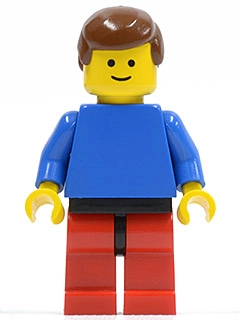 Blue Torso, Red Legs, Brown Hair