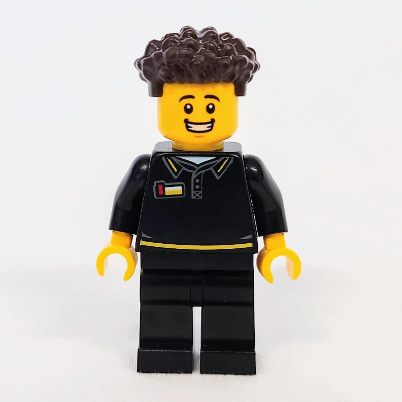 Store Employee, Black Suit, Dark Brown Hair