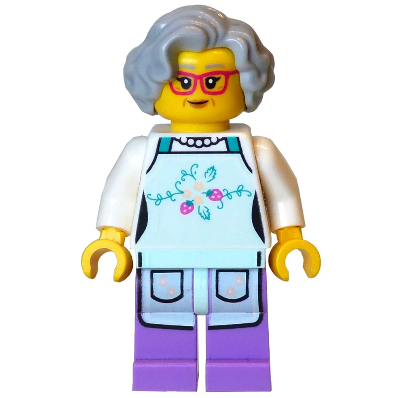 Cook, Light Aqua Apron, Light Bluish Grey Hair