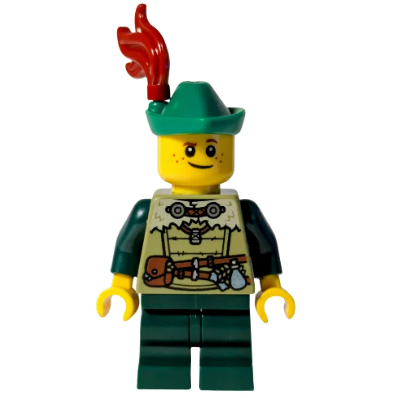 Elf, Olive Green Torso, Dark Green Medium Legs, Green Hat