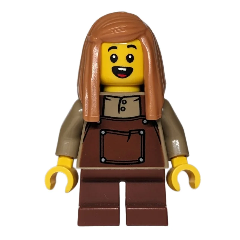 Kid, Dark Tan Torso, Reddish Brown Apron, Medium Nougat Hair