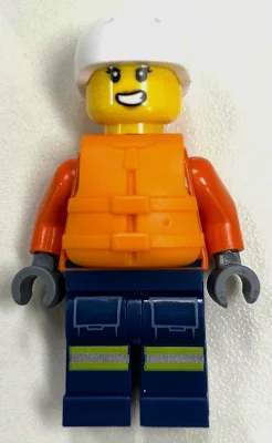 Lifeguard, Reddish Brown Torso, Dark Blue Legs, White Helmet, Life Vest