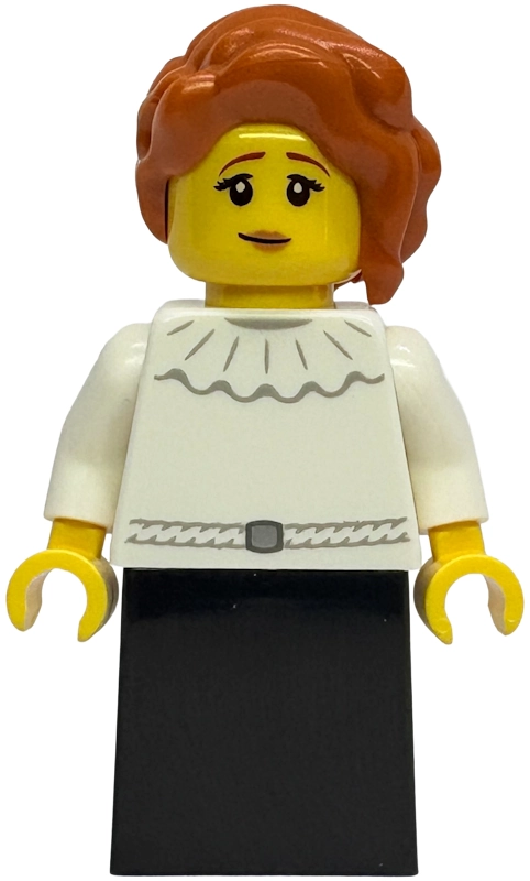 Lady, White Torso, Black Dress, Dark Orange Hair