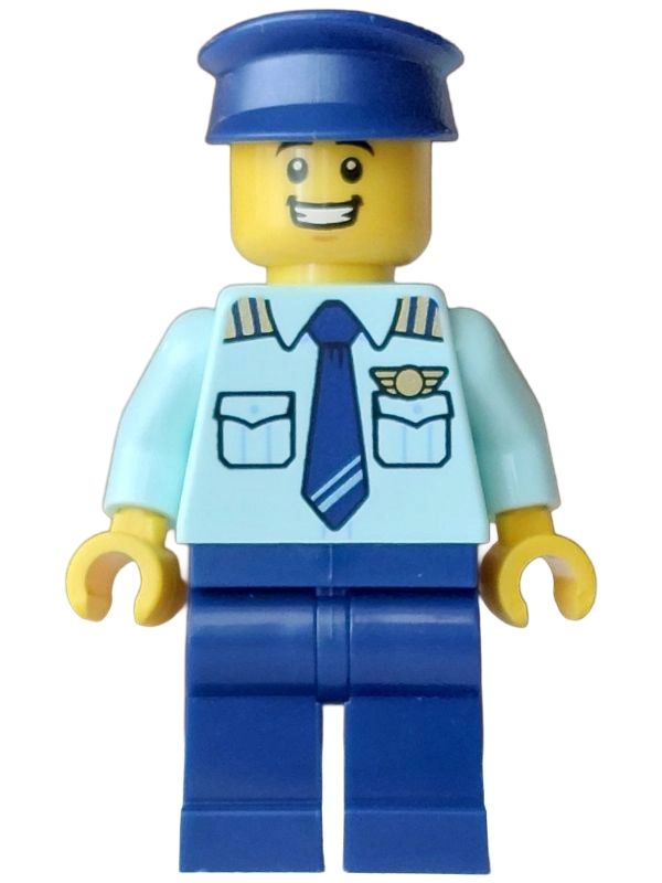 Pilot, Light Aqua Shirt, Dark Blue Legs, Cap
