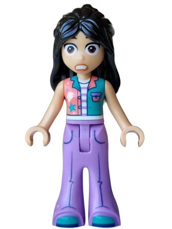 Liann, Dark Turquoise Jacket, Lavender Shorts, Scared