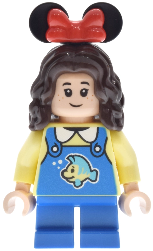 Park Guest, Child, Bright Light Yellow Torso, Blue Legs, Dark Brown Hair