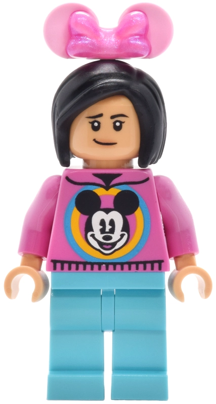 Park Guest, Dark Pink Torso, Medium Azure Legs, Black Hair