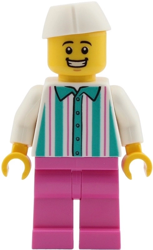 Ice Cream Seller, White Torso, Dark Pink Legs, White Hat