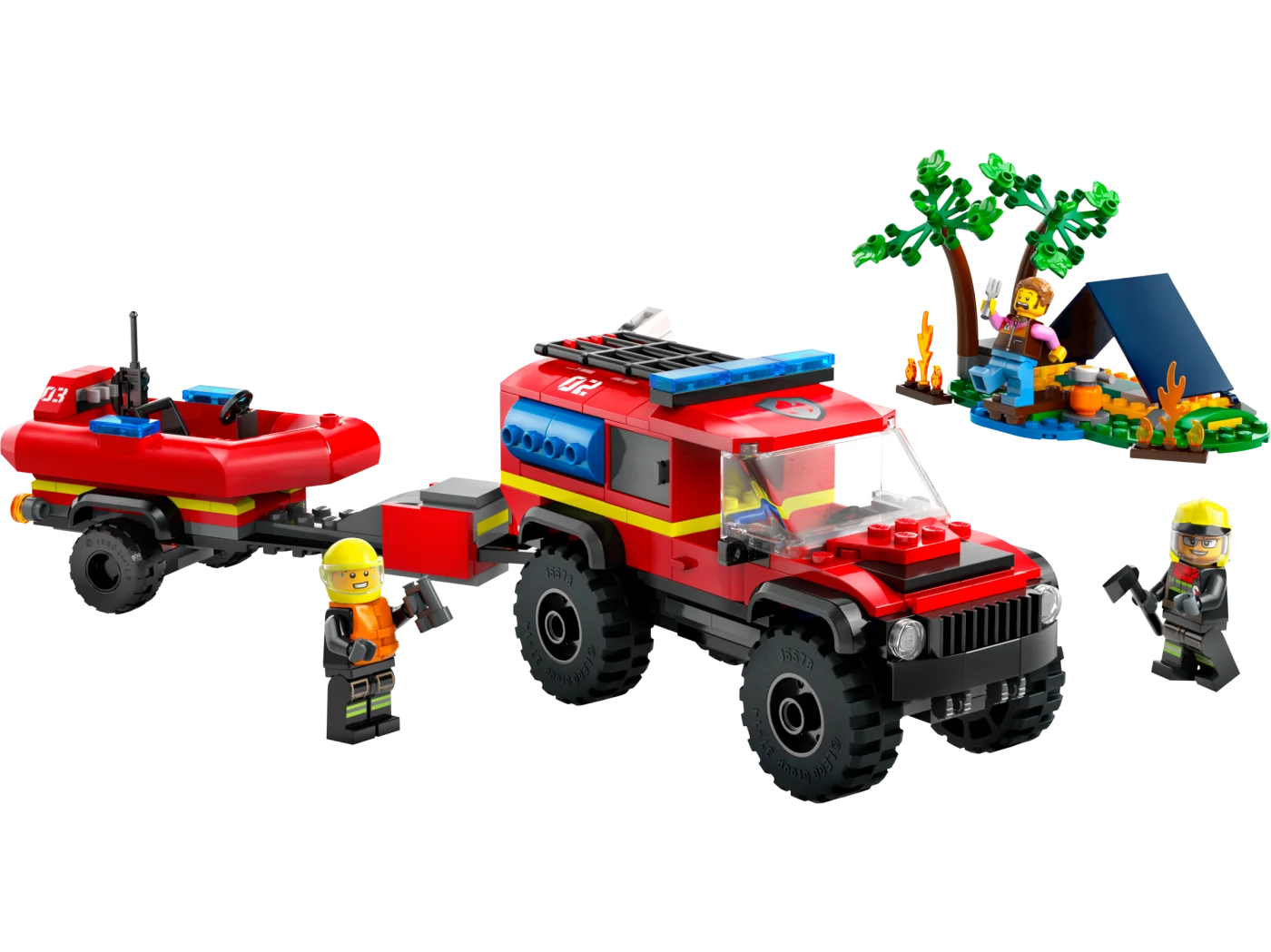 4x4 Fire Engine with Rescue Boat