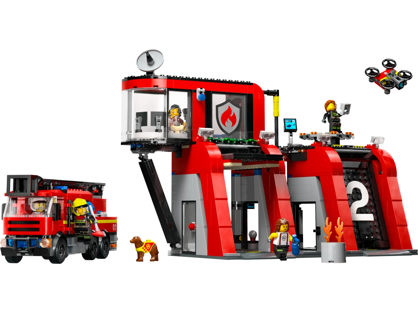 Fire Station with Fire Truck