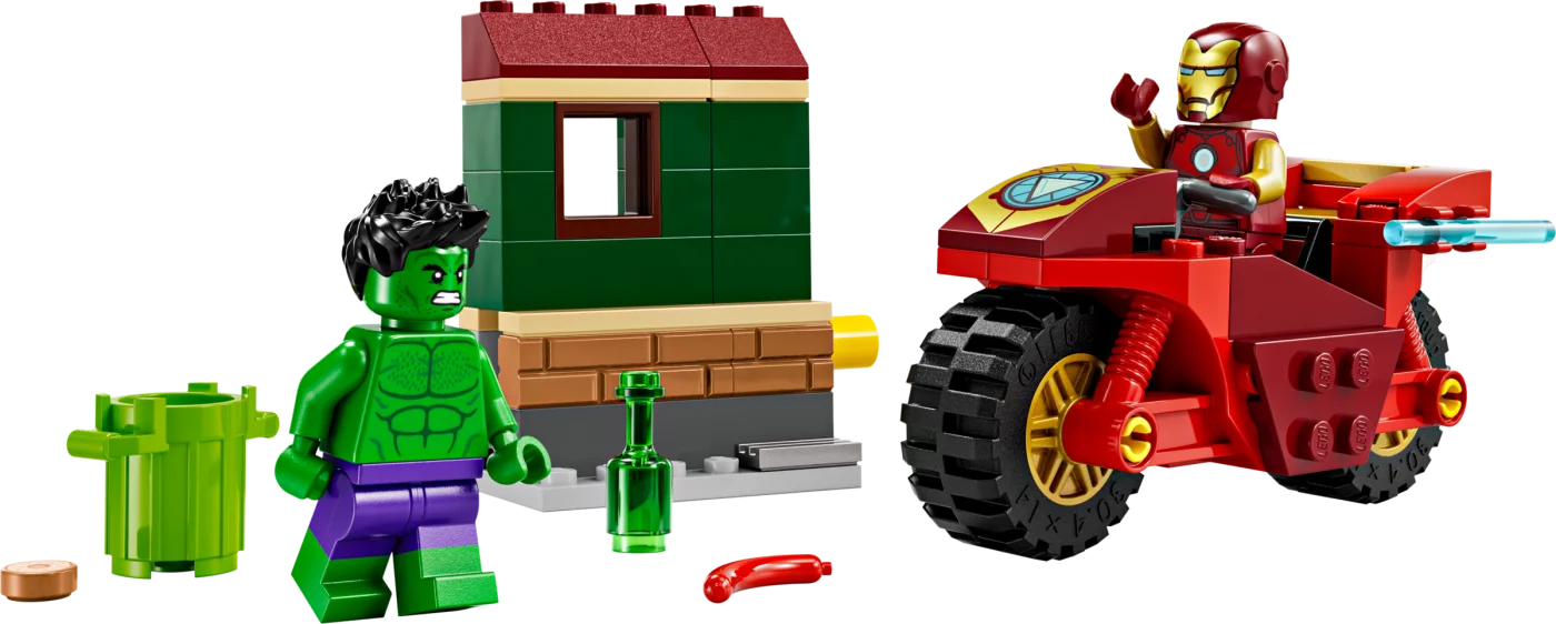 Iron Man with Bike and The Hulk